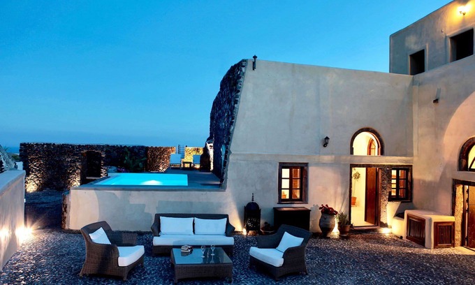 Megalochori House | Mansion Kyani with pool, large terrace and sea view