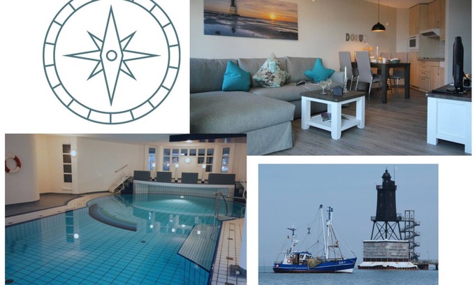 Dorumer Neufeld Apartment | Maritime country house style - sea view - swimming pool - sauna - WLAN