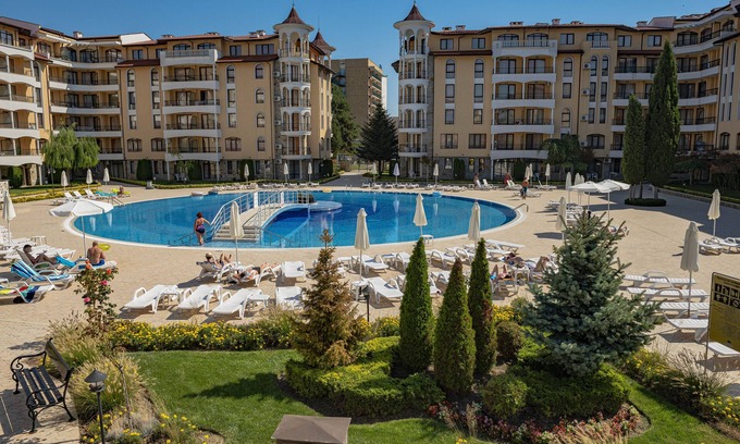 Sunny Beach Apartment | MENADA * ROYAL SUN * Family 1 bedroom with balcony and pool view