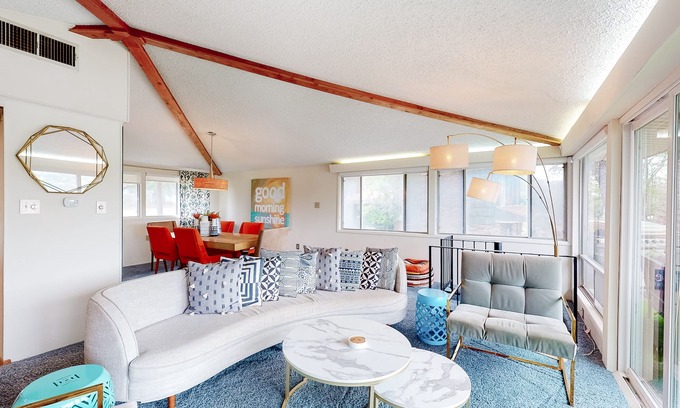 Marble Falls House | Mid-century modern lake house w/private waterfront pool & boat dock