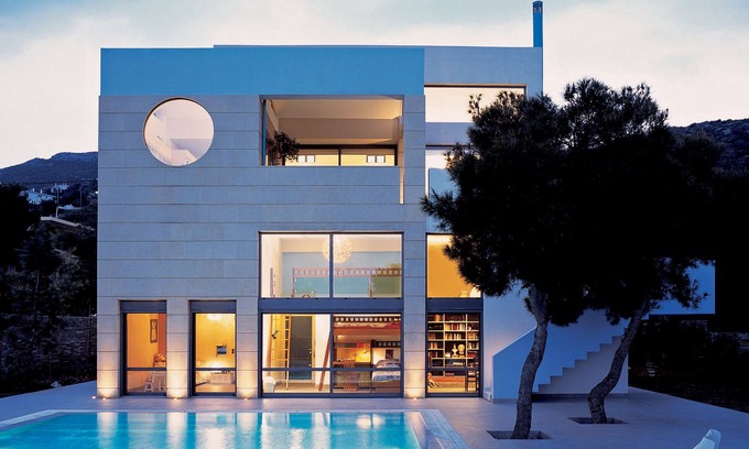 Markopoulo Mesogaias Villa | Minimal Blue Villa, Polytechnic Settlement, East Attica, Greece