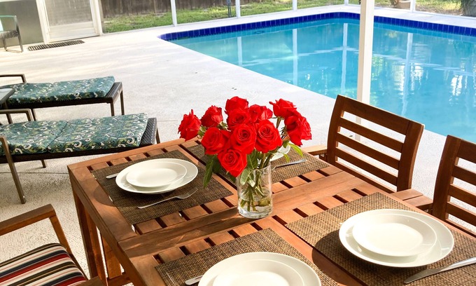 Sarasota Springs House | Modern Oasis with Heated Pool near Siesta Key Beach and a Downtown 3BR/@BA