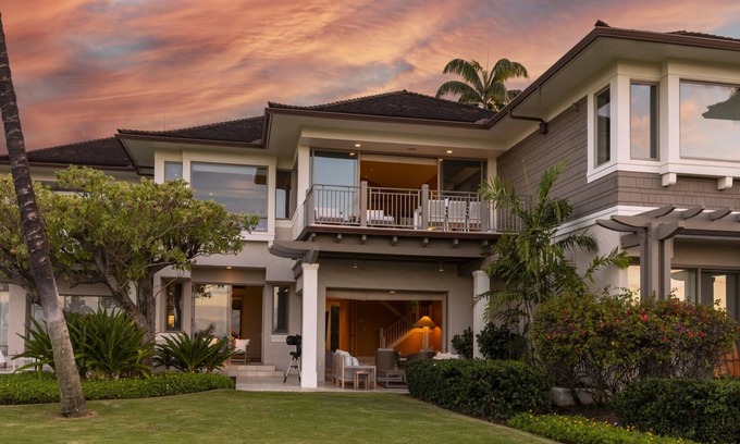 Kaupulehu Villa | Modern Tropical Luxury, Oceanview Hualalai w/Prime Location: 130B Palm Villa