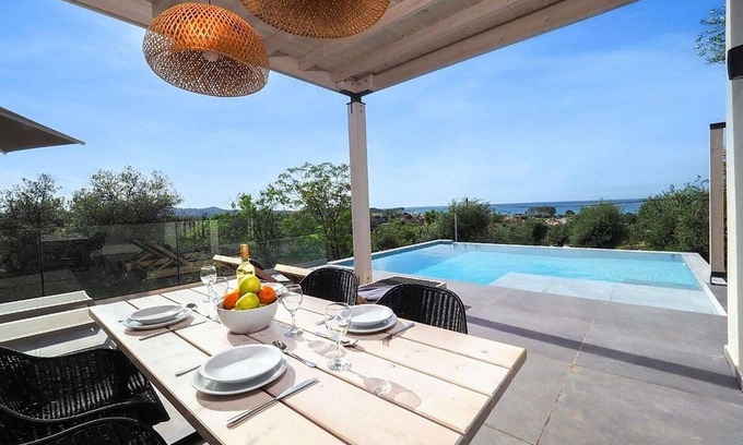 Roda Villa | Modern Villa, A/C, Private Pool, Superb Setting & Sea Views 15mins walk to Acharavi or Roda Beach!