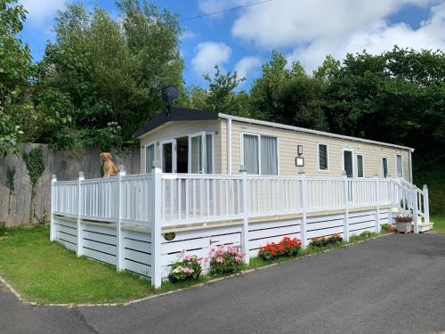 Newquay House | Mollys Retreat pet friendly three bed caravan with small garden Newquay Bay Resort Quieter area of park