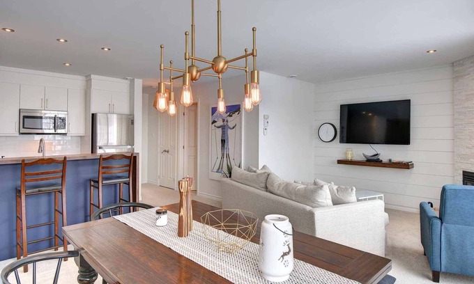 Saint-Faustin-Lac-Carre Condo | Mont-Blanc Escape: Ski In/Out, Fireplace & Nature