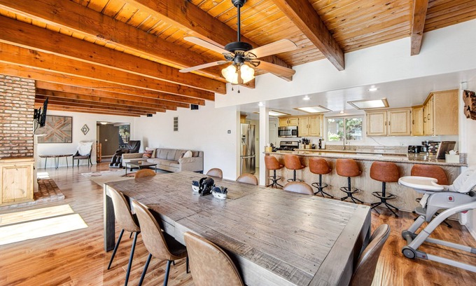 Big Bear City Ski Chalet | Mt Doble Dream Home ~ Spacious home with fenced yard, hot tub, firepit, grill, game room