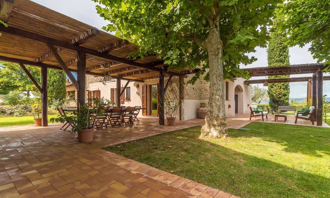 Guardea Villa | My Rental Homes - Villa Molinazzo 14: pool and lovely view of the surrounding hills