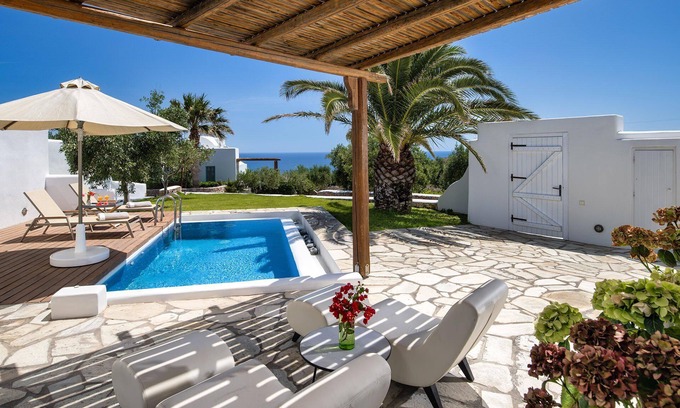 Kamari Villa | My Rental Homes - Guest House Livas with private pool, panoramic views