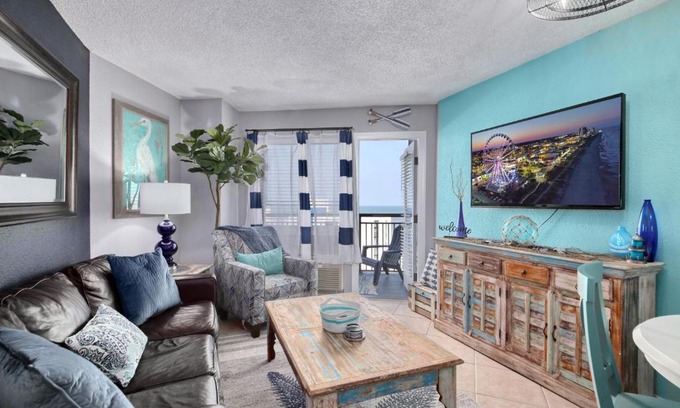 Myrtle Beach Apartment | New farmhouse coastal ocean front condo!