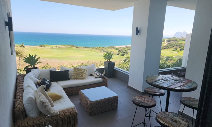 San Roque Apartment | New front line beach/Golf with views of Gibraltar and Africa.