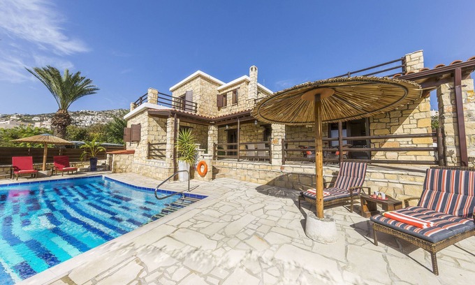 Peyia Town Villa | Newly Built Luxury Stone Villa With Private Pool In Central Peyia