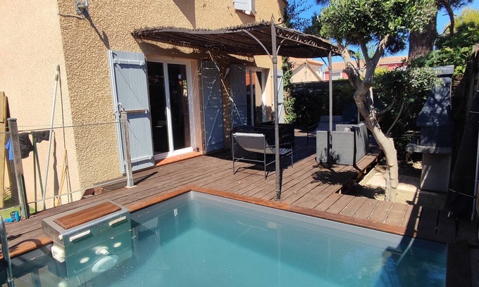 Sainte-Marie-Plage House | Nice air-conditioned house with private pool and terraces 400 m from the beach