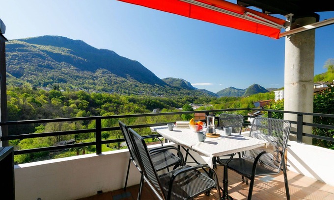 Capriasca Apartment | Nice apartment for 4 guests with pool, WIFI, TV, patio, panoramic view and parking