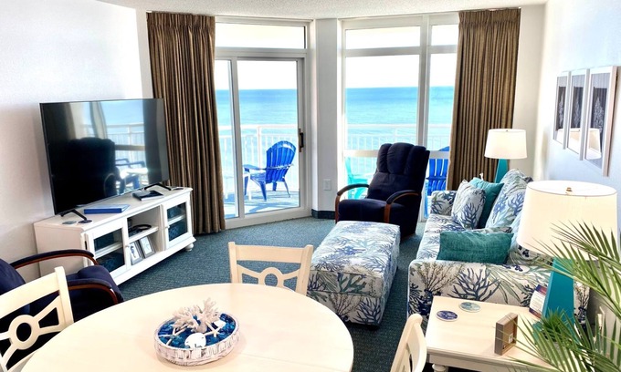 Crescent Beach Condo | NO OWNER FEES! Gorgeous Updated OCEANFRONT 2/2 Suite, OF Master, W/D, 18th Fl