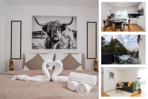 Floridsdorf Apartment | NobleNest: Terrasse - Netflix - Kaffee
