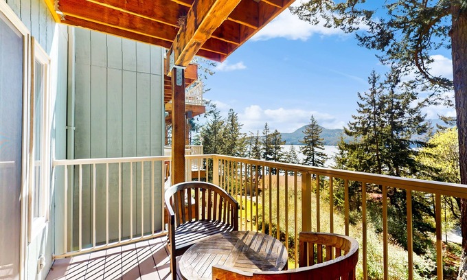 Rosario Apartment | Ocean view condo with balcony & peaceful location near Moran State Park