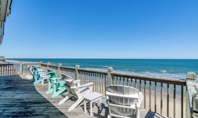 Buxton House | Oceanfront home in Buxton steps away from the ocean