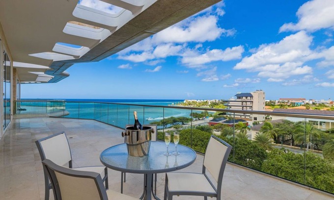 Oranjestad Condo | Oceanfront Luxury Penthouse with Stunning Views and Private Pool.