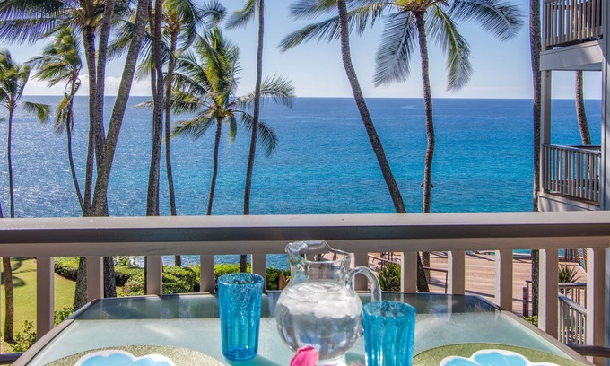 Poipu Condo | Oceanfront, Palm Trees and the Beautiful Blue Pacific Ocean.Poipu Palms 202!