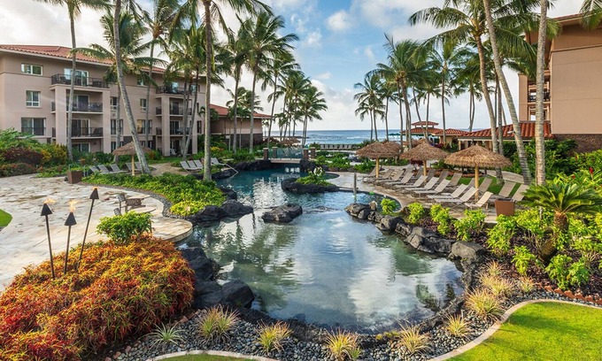 Poipu Condo | Oceanfront resort, two bedroom villa at Marriott Waiohai Beach Club!