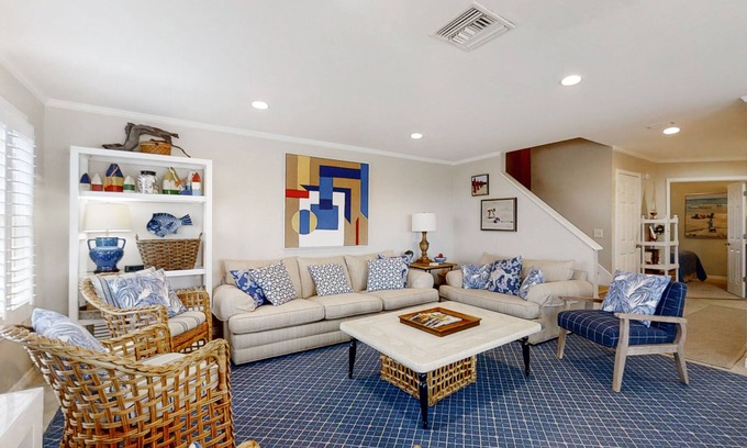 Amelia City House | Oceanfront townhome with lovely ocean view, pool, fast WiFi & W/D