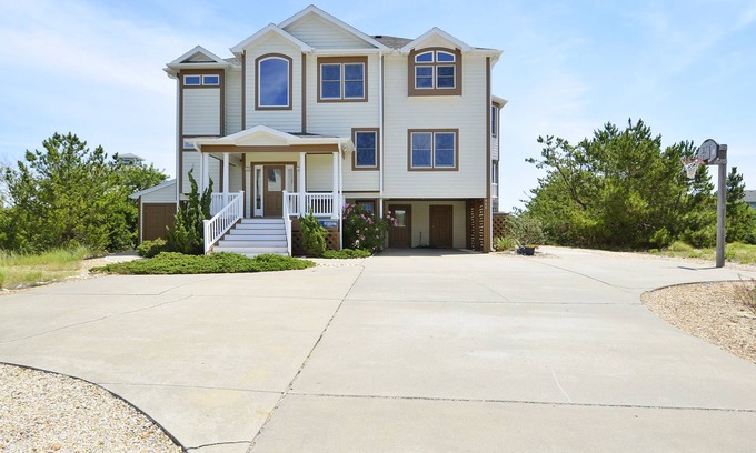 Currituck County House | Oceanside- 800 feet to beach access, Large (17x35) private pool and Hot tub, gameroom