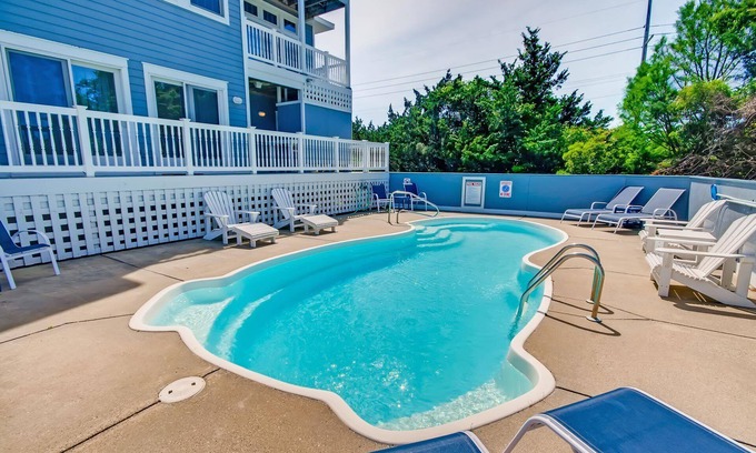 Ocean Isle Estates House | Oceanview Home in Avon w/Pool, Hot Tub, EV Charger, and Community Beach Access