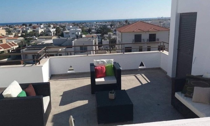 Oroklini Apartment | Oroklini : Two bedrooms apartment with private Roofgarden sea view.