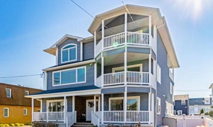 Ortley Beach House | Outdoor, heated pool, rooftop terrace, game room, mutiple decks