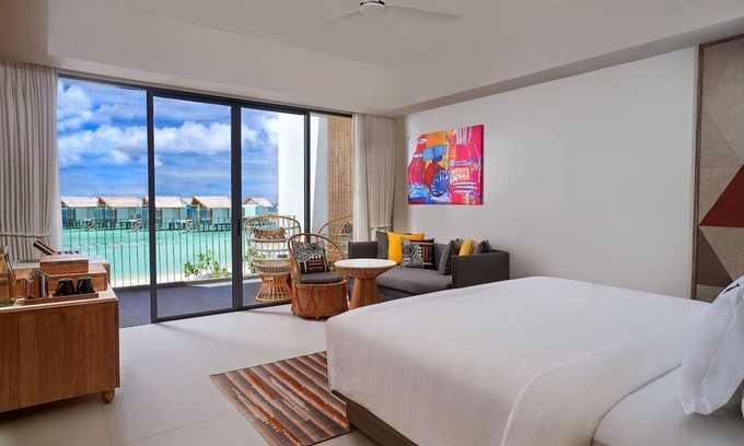 Farukolhufushi Island Hotel | Overwater Studio with Balcony & Rock-Inspired Style