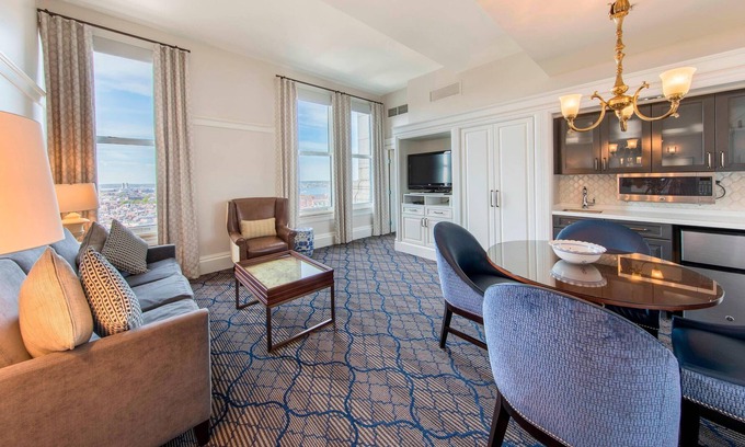 Downtown Boston Resort | Panoramic Harbor Views from CustomHouse Observation Deck, 1-Bedroom Suite