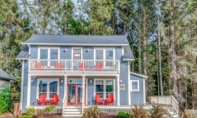 Nelscott House | Panoramic Ocean and Forest Views, Hot Tub, Large Deck, BBQ, and Seating, Communal Pool & Playground