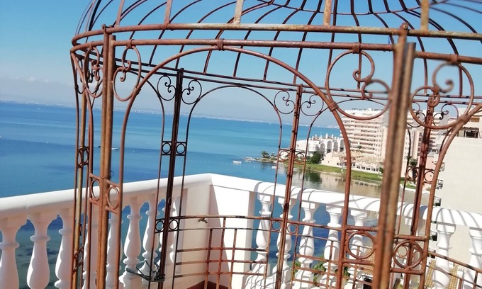 San Javier Apartment | Panoramic terrace with 220 ° view on the Mar Menor, and in the distance Cabo de Palos