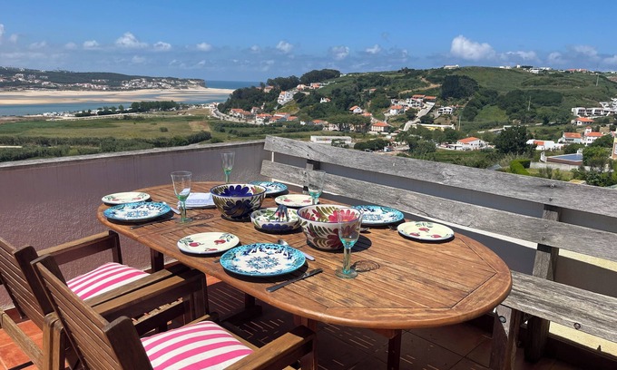 Foz do Arelho Apartment | Panoramic view Private Pools & Tennis. Lagoon & Beaches Surf Sailing Golf WI-FI