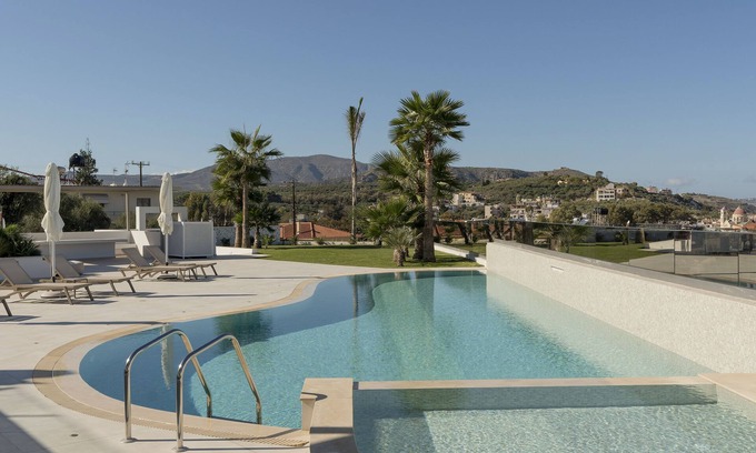 Kalyves Apartment | Pasiphae Luxe Apt with Private Pool, Seaview at Amphimatrion