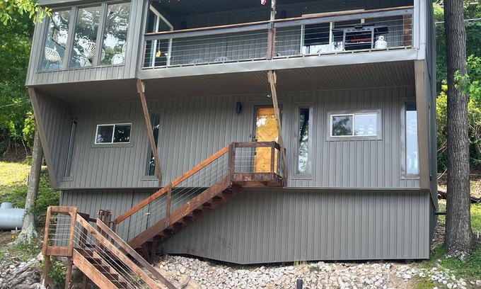 Iuka Cabin | Pelican's Perch Waterfront Cabin in East Port with Boat Dock