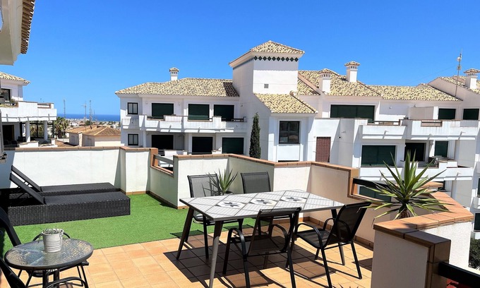 Orihuela Costa Apartment | Penthouse close to restaurants with fantastic views over hills and sea