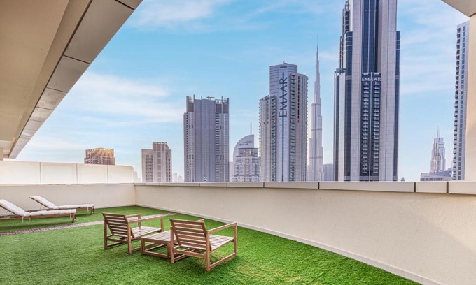 Downtown Dubai Apartment | Penthouse with Private Terrace and Full Burj View