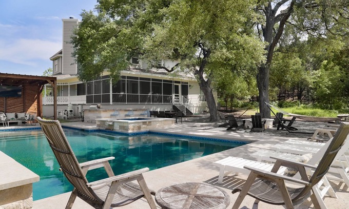 Austin House | Perfect for Large Groups: Modern Hill Country Estate w/Pool, Games & Vineyard