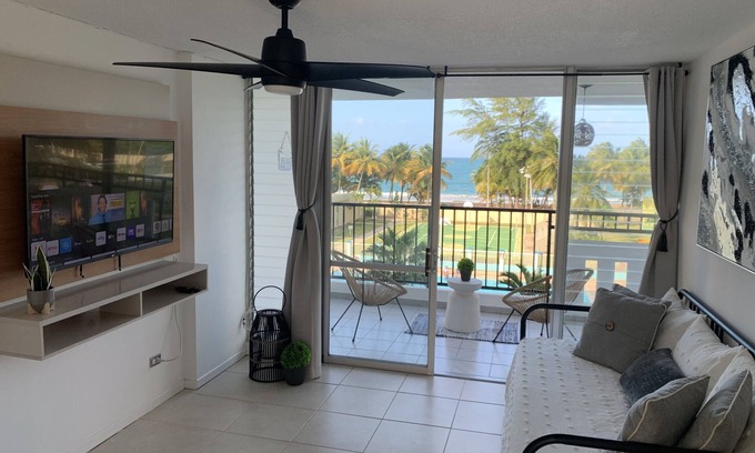 Vilomar Condo | Playa Azul Luquillo Beachfront. Stunning Views!and Near to El Yunque Rainforest