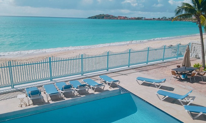 Philipsburg Villa | Private Beachfront Villa "FOXIE" "The Villas on Great Bay"direct access beach