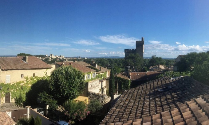Villeneuve-les-Avignon House | Private bedroom with terrace (A/C)- Wonderful view