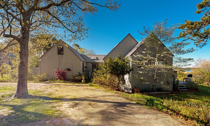 Oak Bluffs House | Private island house with close beach access and water view from deck