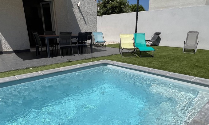 Vendres Villa | Private pool, terrace, garden, plancha, 6 people