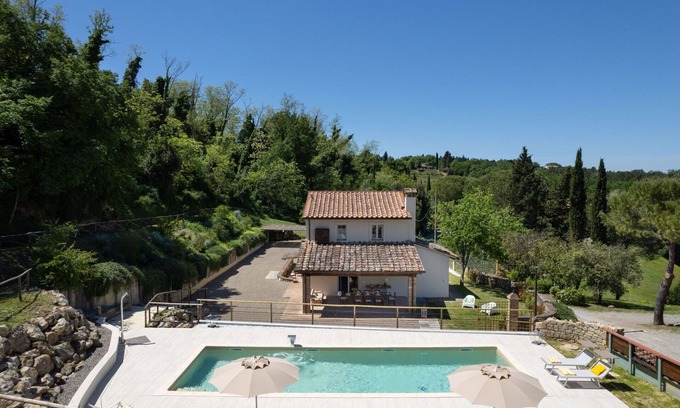 Gambassi Terme Villa | Private Villa with WIFI, A/C, private pool, TV, patio, panoramic view, close to San Gimignano
