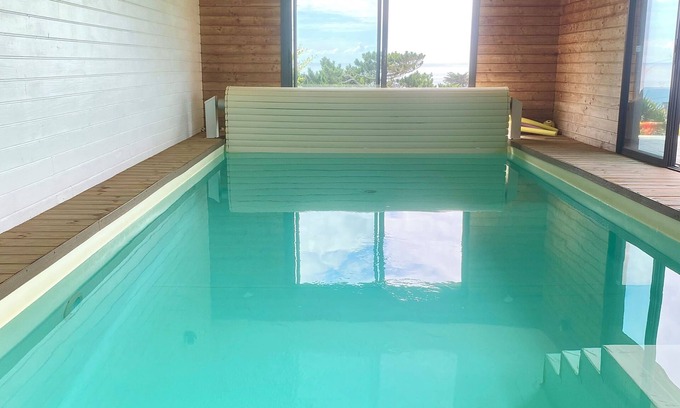 Plouhinec Villa | PROMO FINISTERE SUD Villa panoramic sea view, indoor SWIMMING POOL/SPA, heated