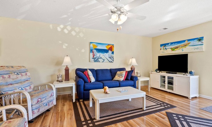 Cherry Grove Beach Condo | Quiet resort w/amazing pool and Jacuzzi - one block from the beach in upscale area