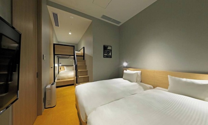 Shinjuku Hotel | Quiet Stacked Bed Room at Affordable Hotel WiFi AC Gym laundromat Shinjuku