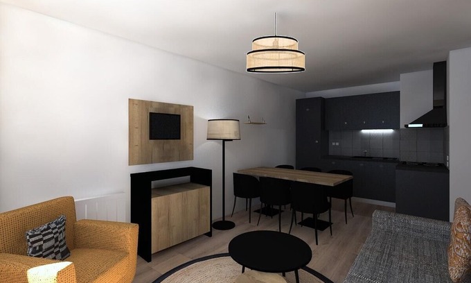 Orcieres-Merlette Apartment | Résidence Rochebrune Les Cîmes**** - Labellemontagne - 3 pièces Duplex Cabine 8 personnes